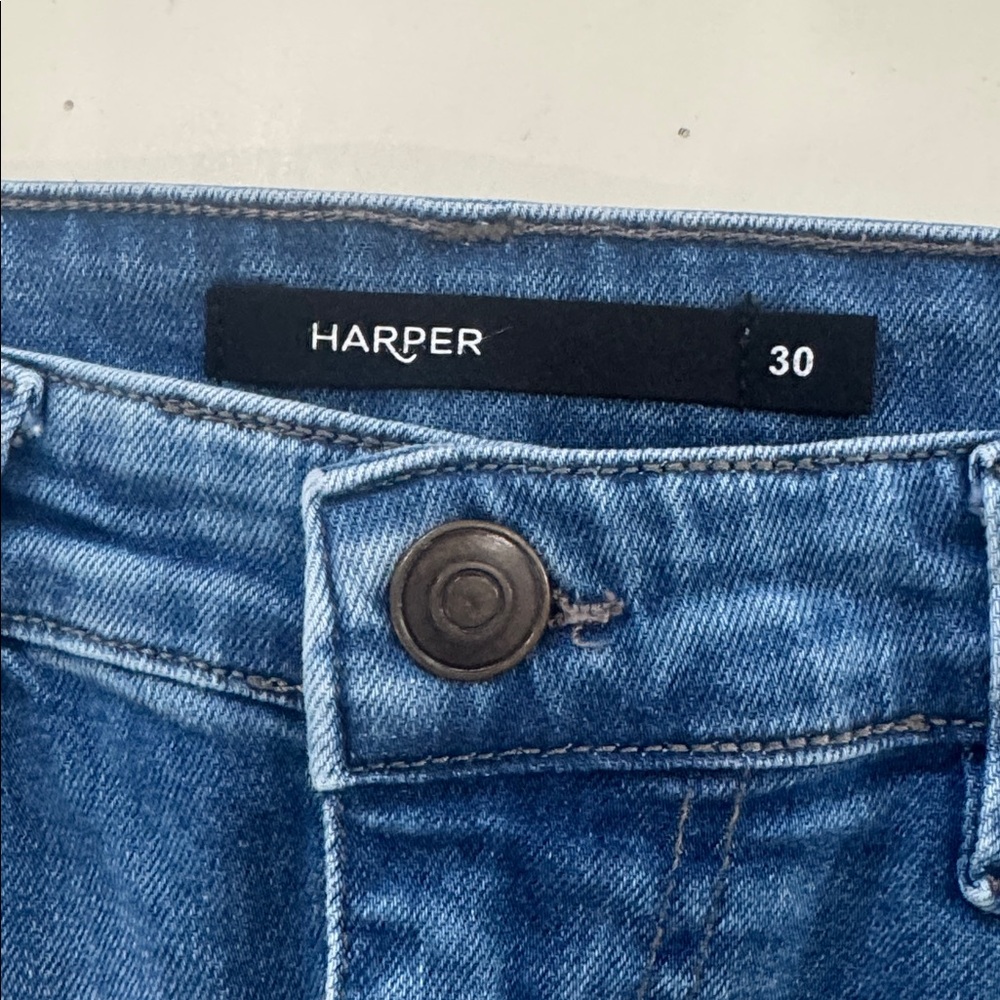 HARPER Patchwork Distressed Straight Jeans 30 Boutique Denim - Picture 6 of 8
